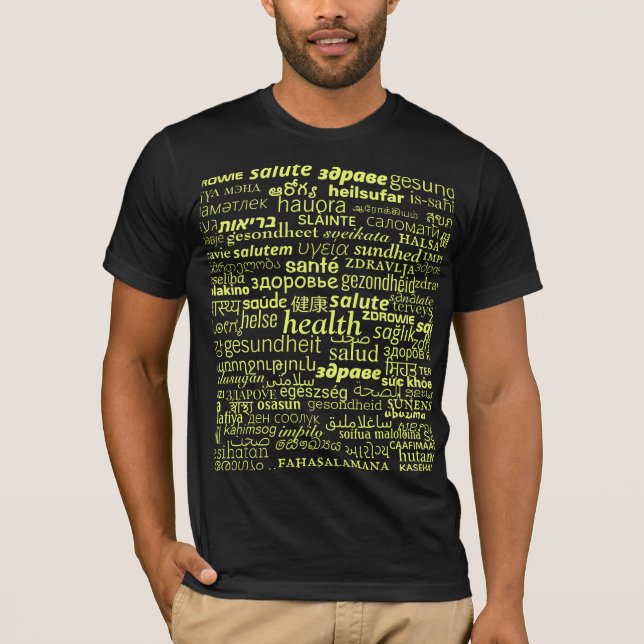 Health Text T-Shirt Choose Color (Front)