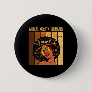 Health Therapist Afro Women Black History Month 1 Button
