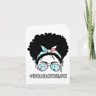 Health Therapist Black Afro Messy Bun African Wome Card