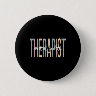 Health Therapist Boho Mental Health Therapy Button
