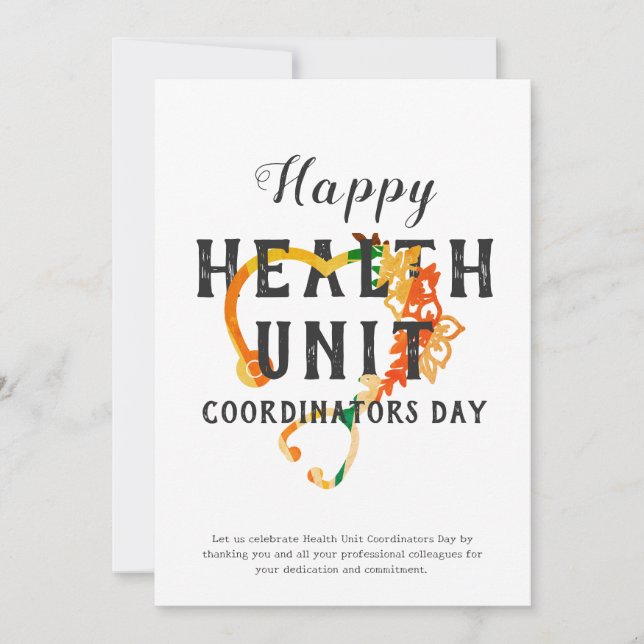 Health Unit Coordinator Appreciation Gift Custom Holiday Card (Front)