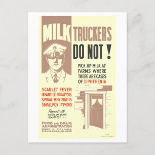 Health Warning for Milk Drivers Postcard