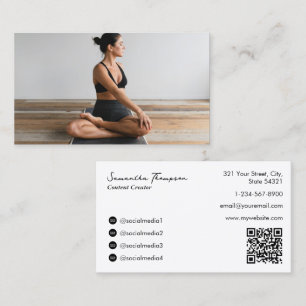 Health Wellness Blogger Content Creator Full Photo Business Card