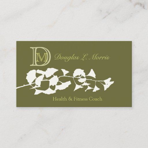 Customizable Ginkgo  Biloba Monogrammed Business Card