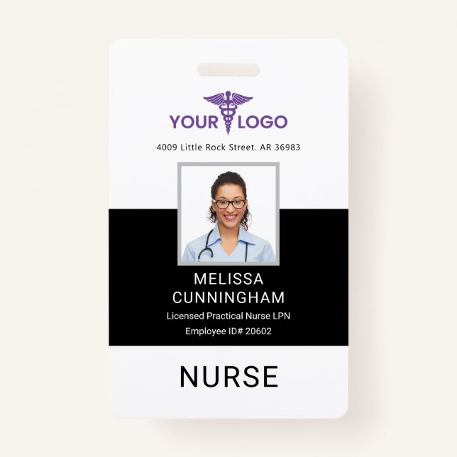 Healthcare Business Logo Employees Photo ID Badge (Front)