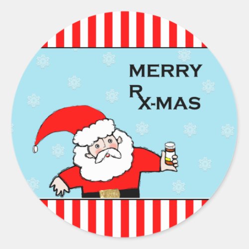 Healthcare Christmas Holiday Classic Round Sticker