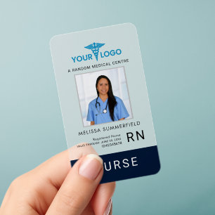 Healthcare Company Logo Employee Photo Clear Business Cards