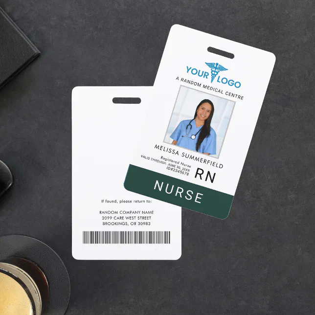 Healthcare Company Logo Staff Employee Photo ID Badge | Zazzle