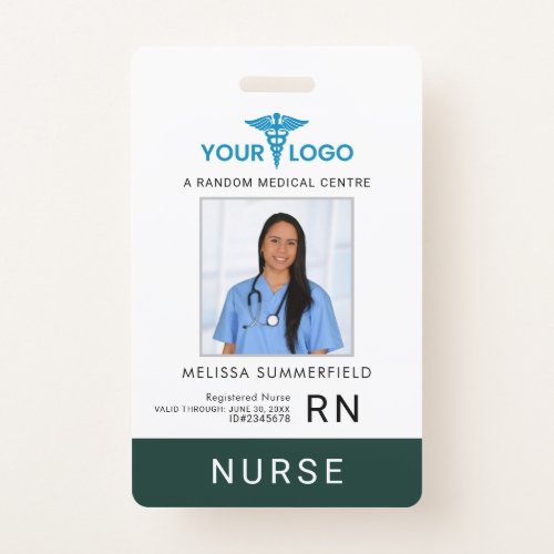Healthcare Company Logo Staff Employee Photo ID  Badge