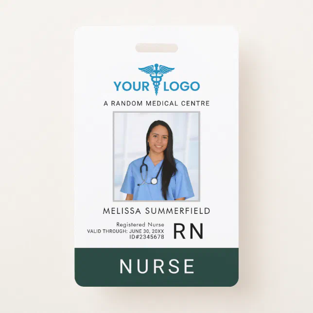 Healthcare Company Logo Staff Employee Photo ID Badge | Zazzle