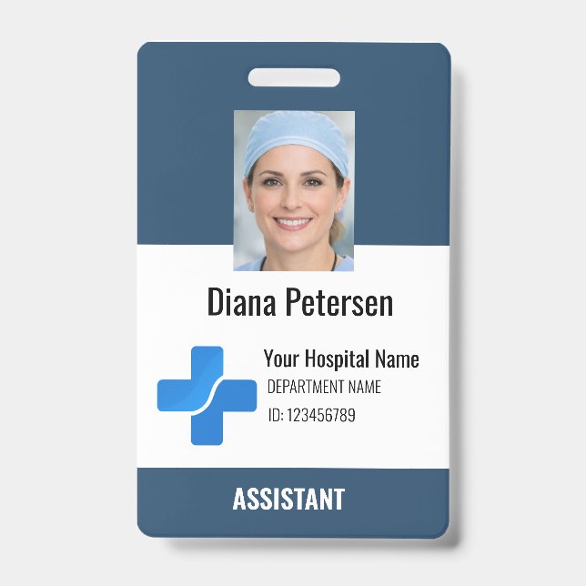 Healthcare Employee Custom Logo & Photo Badge (Front)