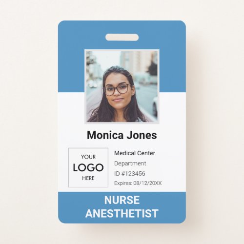Healthcare Employee Photo ID Blue Badge