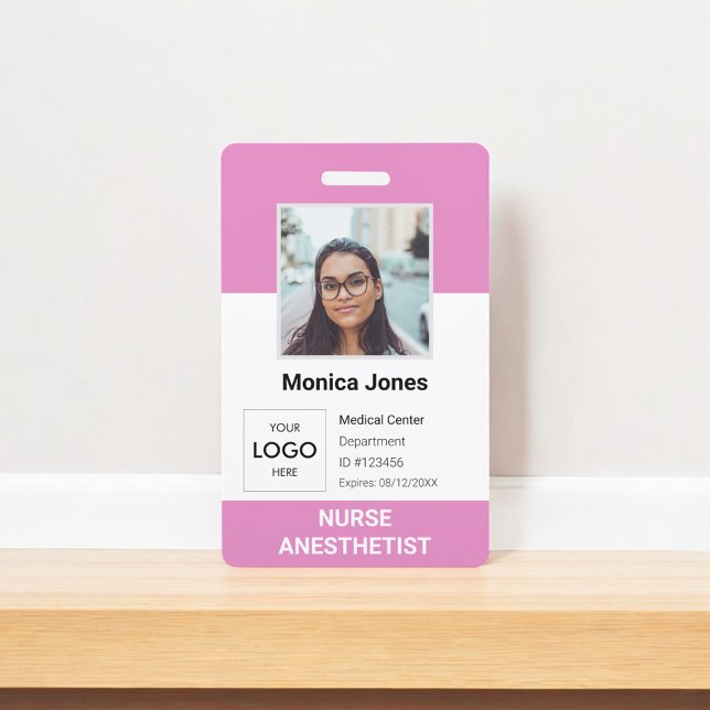 Healthcare Employee Photo ID Pink Badge (Creator Uploaded)