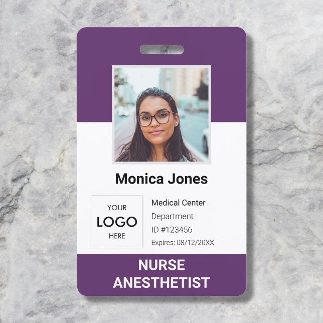 Healthcare Employee Photo ID Purple Badge (Creator Uploaded)