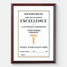 Healthcare faux gold caduceus golden frame