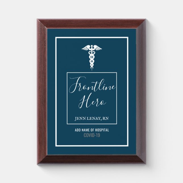 Healthcare Frontline Worker Appreciation Award Plaque (Vertical)