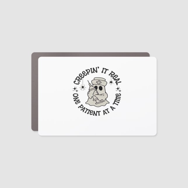 Healthcare Halloween, Creeping It Real One Patient Car Magnet (Front)