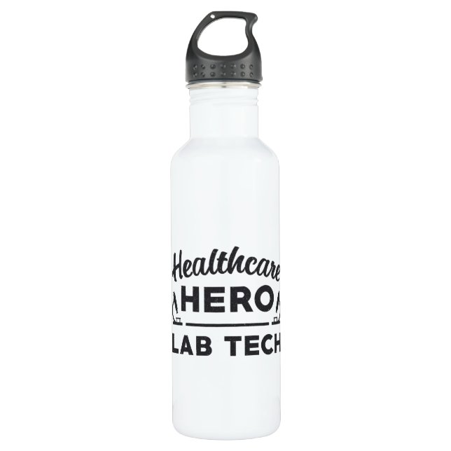 Healthcare Hero Lab Tech Laboratory Technician Stainless Steel Water Bottle (Front)