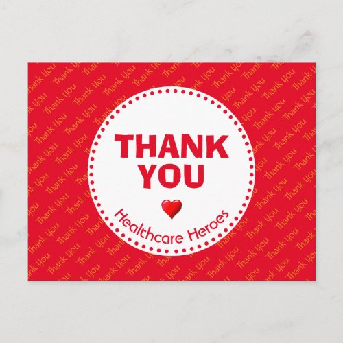 Healthcare Heroes THANK YOU Customizable Postcard