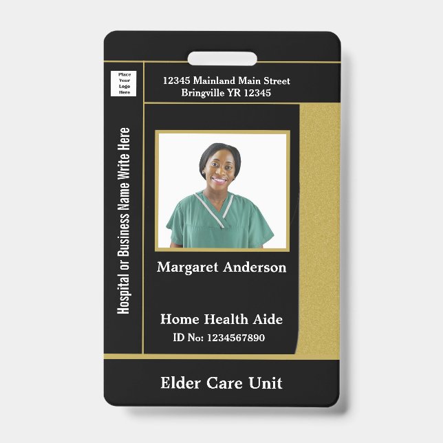 Healthcare Hospital Worker ID Identification Card  Badge (Front)