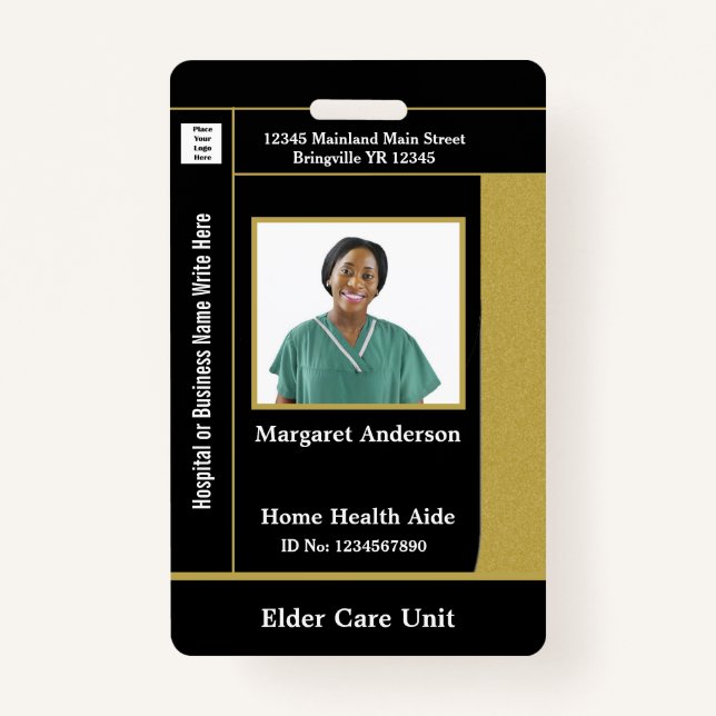 Healthcare Hospital Worker ID Identification Card  Badge (Front)