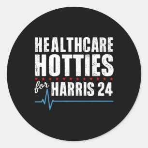 Healthcare Hotties For Kamala Harris 24 Premium Classic Round Sticker