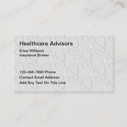 Healthcare Insurance Broker Business Cards 