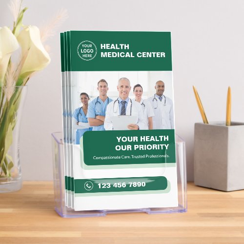 Healthcare Medical Clinic Doctor Green Tri-Fold Brochure
