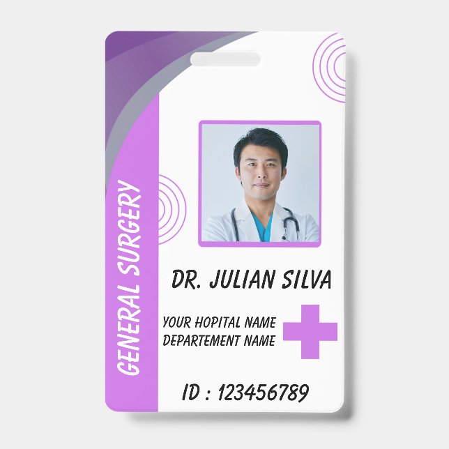 Healthcare Nurse Photo ID Badge Card (Front)