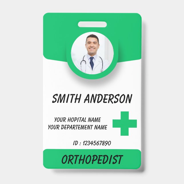 Healthcare Nurse Photo ID Badge Card (Front)