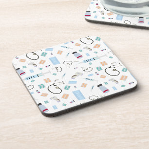 Healthcare Physician Medical Supplies Pattern Beverage Coaster