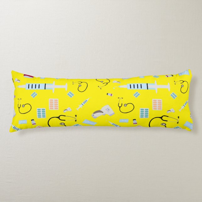 Healthcare Physician Medical Supplies Pattern Body Pillow (Front)