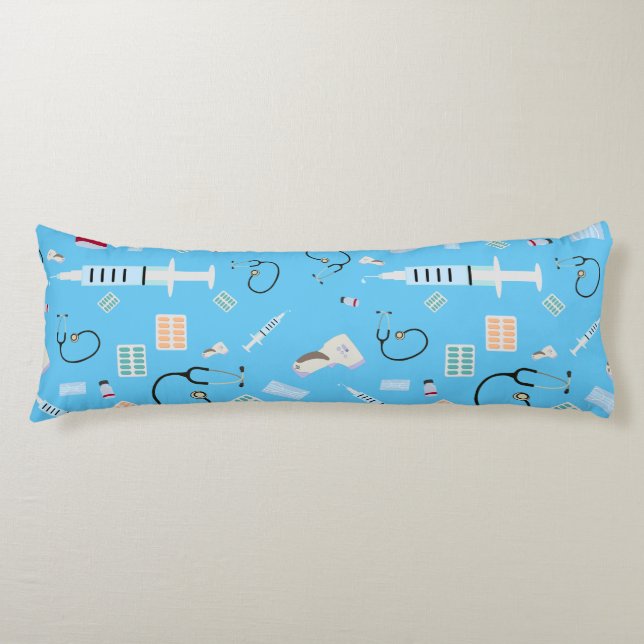 Healthcare Physician Medical Supplies Pattern Body Pillow (Front)