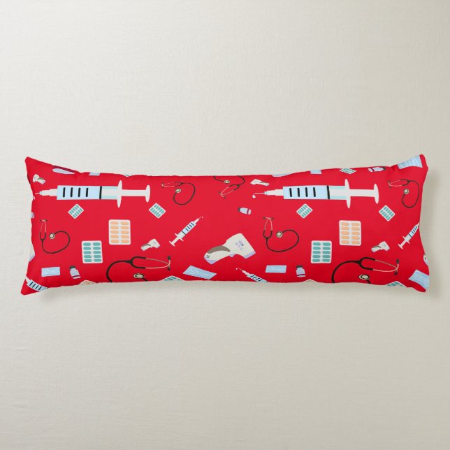 Healthcare Physician Medical Supplies Pattern Body Pillow (Front)