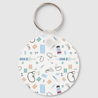 Healthcare Physician Medical Supplies Pattern Keychain