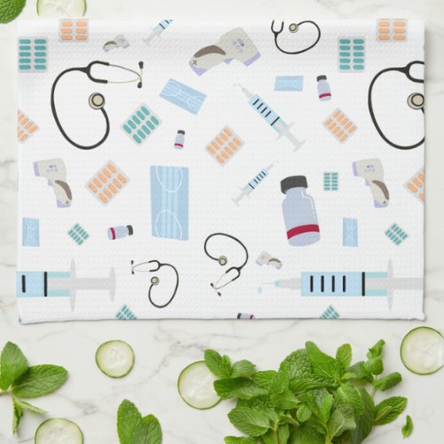 Healthcare Physician Medical Supplies Pattern Kitchen Towel