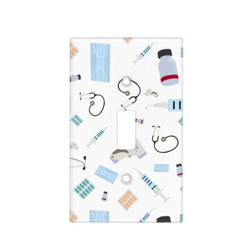 Healthcare Physician Medical Supplies Pattern Light Switch Cover