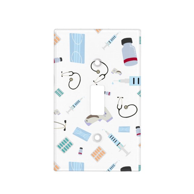 Healthcare Physician Medical Supplies Pattern Light Switch Cover (Front)