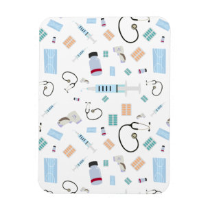 Healthcare Physician Medical Supplies Pattern Magnet