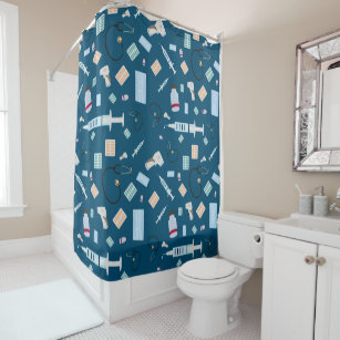 Healthcare Physician Medical Supplies Pattern Shower Curtain