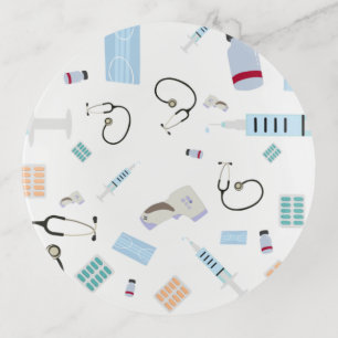 Healthcare Physician Medical Supplies Pattern Trinket Tray