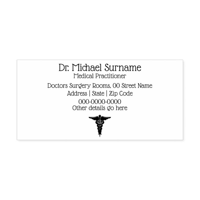 Healthcare professionals doctors DIY caduceus Self-inking Stamp (Design)