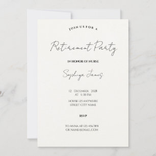 Healthcare Retirement Celebration Minimal Medical Invitation