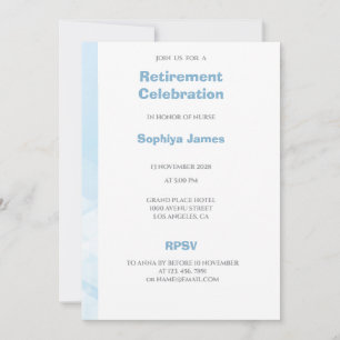 Healthcare Retirement Modern Blue invitation