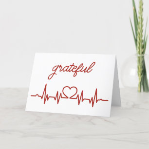 Healthcare Staff Heartbeat Letterpress Thank You Card