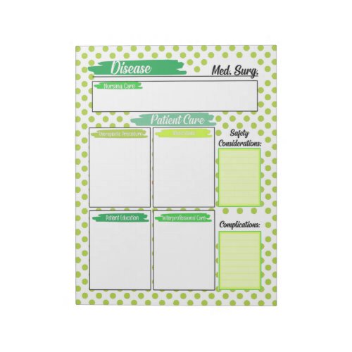 Healthcare Student Medical Surgical Template Notepad
