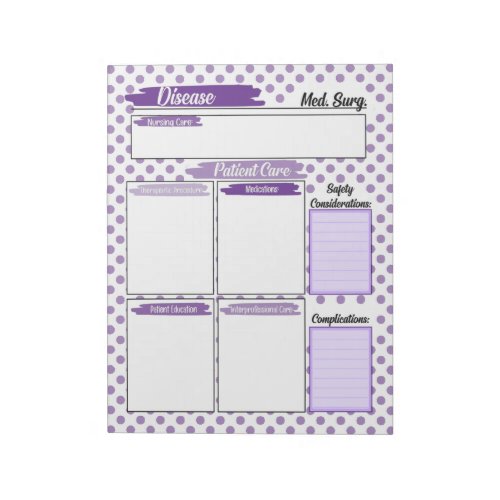Healthcare Student Medical Surgical Template Notepad