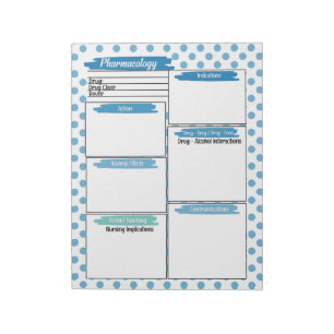 Healthcare Student Pharmacology Template Notepad