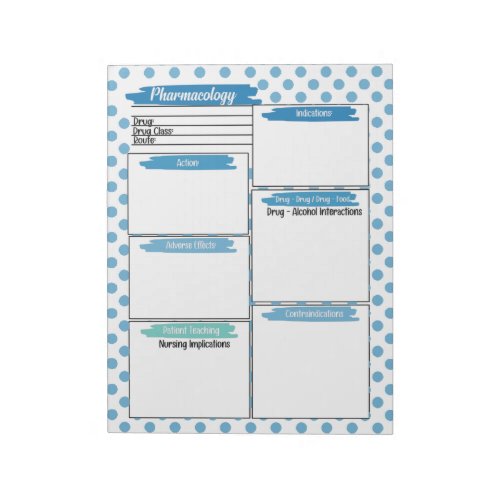 Healthcare Student Pharmacology Template  Notepad