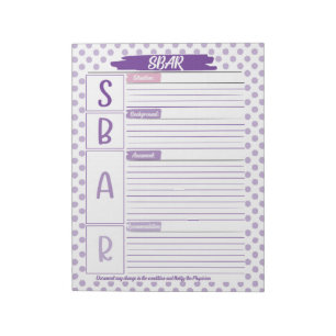 Healthcare Student SBAR Template Notepad